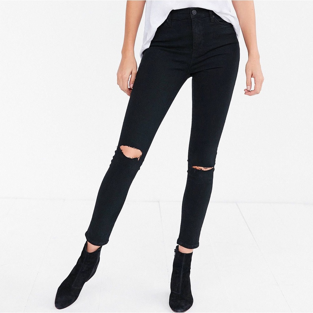 BDG Twig Ripped High-Rise Skinny Jean Black - Size 24